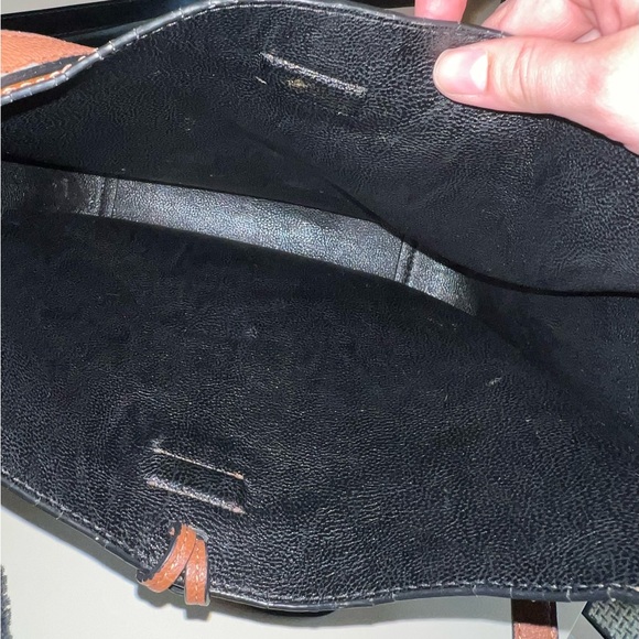 Calvin Klein Chestnut Brown Leather Shoulder Bag with Gold Accents - Picture 8 of 8